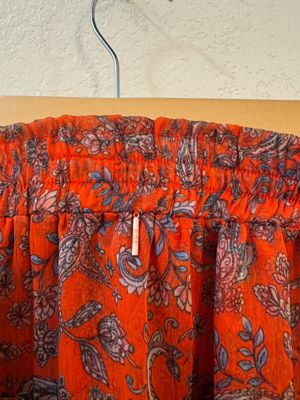 Misa Los Angeles Red Paisley Ruffle Mini Skirt - Picture 7 of 8